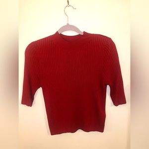 ❣️ Topshop Burnt Red Knit Mid Sleeve Sweater Top. Size US 8.